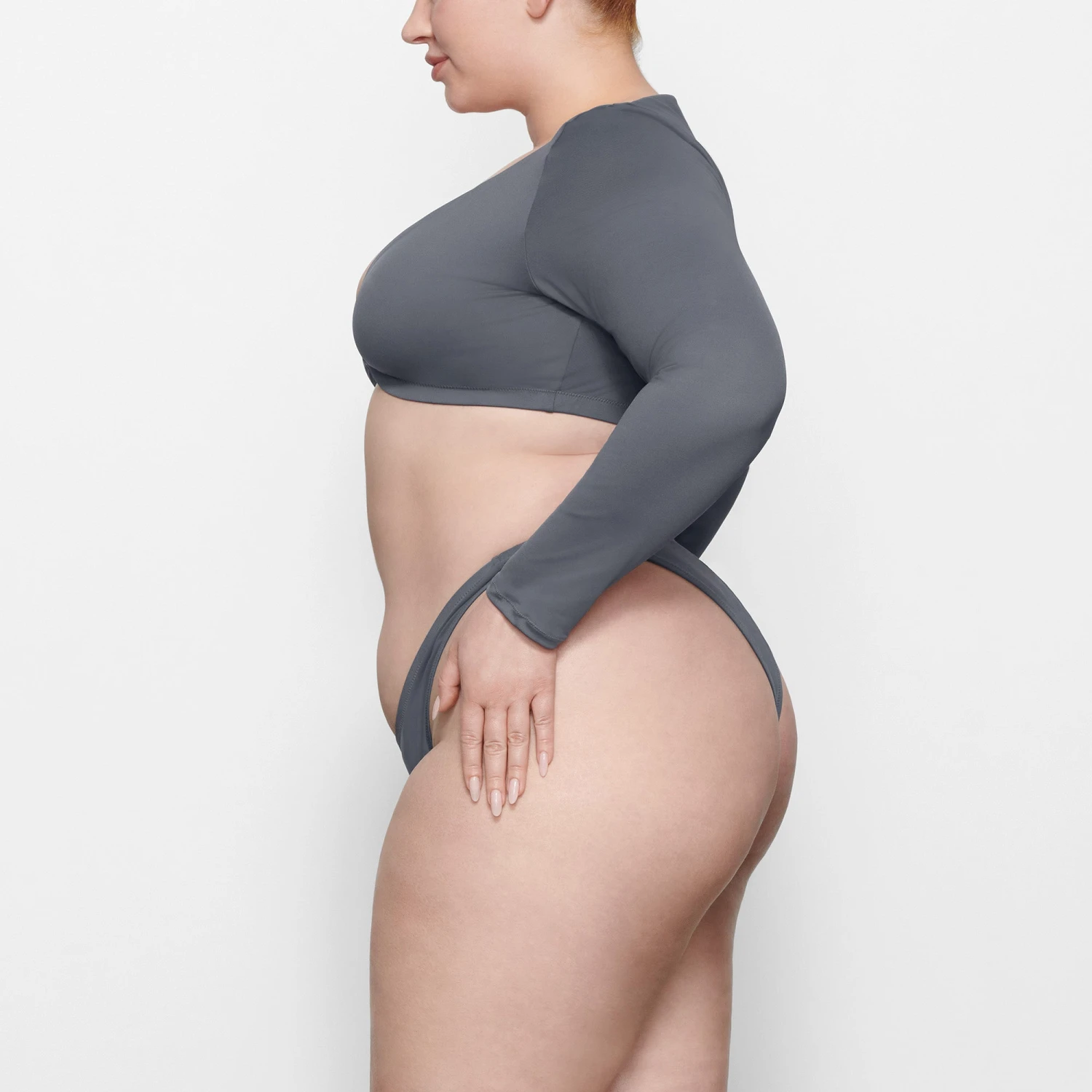 SWIM LONG SLEEVE SHRUG | GUNMETAL 3 SWIM LONG SLEEVE SHRUG | GUNMETAL - Image 3