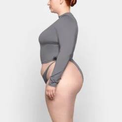 SWIM LONG SLEEVE SHIRT | GUNMETAL -SWIM Sales Store SKIMS SWIM SW LGS 0848 TB GUN 0007 SD