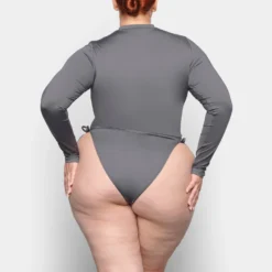 SWIM LONG SLEEVE SHIRT | GUNMETAL -SWIM Sales Store SKIMS SWIM SW LGS 0848 TB GUN 0014 BK scaled