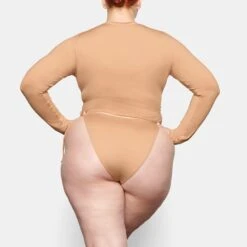 SWIM LONG SLEEVE SHIRT | OCHRE -SWIM Sales Store SKIMS SWIM SW LGS 0848 TB OCH 0014 BK