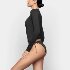 SWIM LONG SLEEVE SHIRT | ONYX -SWIM Sales Store SKIMS SWIM SW LGS 0848 TC ONX 0011 SD