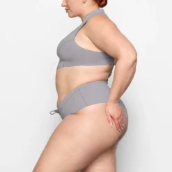 SKIMS SPORT SWIM MOCK NECK TOP | CHROME -SWIM Sales Store SKIMS SWIM SW MCK 0068 AC CHM 0007 SD