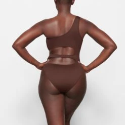 SWIM ONE SHOULDER MONOKINI | COCOA -SWIM Sales Store SKIMS SWIM SW MKN 0014 MK COA BK