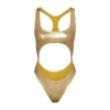 METALLIC SWIM CUT-OUT MONOKINI | GOLD