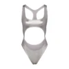 METALLIC SWIM CUT-OUT MONOKINI | NICKEL
