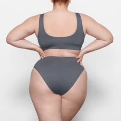 SWIM MID WAIST BOTTOMS | GUNMETAL -SWIM Sales Store SKIMS SWIM SW MWB 0748 MM GUN BK