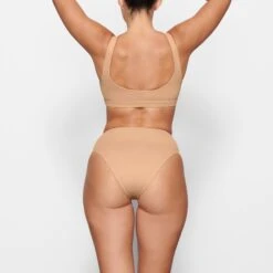 SWIM MID WAIST BOTTOMS | OCHRE -SWIM Sales Store SKIMS SWIM SW MWB 0748 MM OCH BK