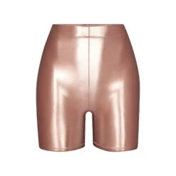 METALLIC SWIM MID WAIST SHORT | CHAMPAGNE