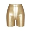 METALLIC SWIM MID WAIST SHORT | GOLD