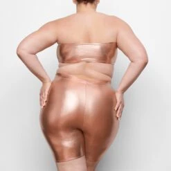 METALLIC SWIM MID WAIST SHORT | CHAMPAGNE -SWIM Sales Store SKIMS SWIM SW MWS 0033 QC CHP 0012 BK