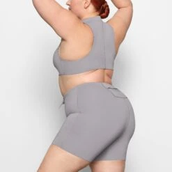 SKIMS SPORT SWIM MID THIGH SHORT | CHROME 10 SKIMS SPORT SWIM MID THIGH SHORT | CHROME -SWIM Sales Store SKIMS SWIM SW MWS 0053 AC CHM 0009 SD