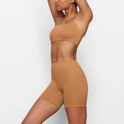 SWIM MID WAIST SHORT | ALMOND -SWIM Sales Store SKIMS SWIM SW MWS 0750 MM ALM SD