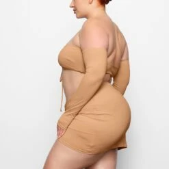 SWIM LONG SLEEVE BIKINI TOP | OCHRE -SWIM Sales Store SKIMS SWIM SW PLG 2791 CC OCH 0019 SD