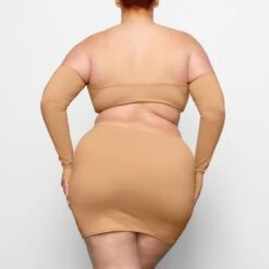 SWIM LONG SLEEVE BIKINI TOP | OCHRE -SWIM Sales Store SKIMS SWIM SW PLG 2791 CC OCH 0025 BK