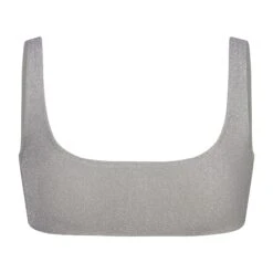 GLITTER SWIM SCOOP BIKINI TOP | NICKEL