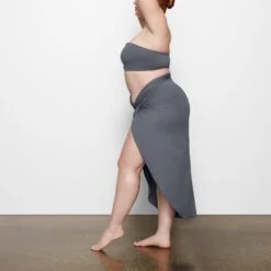 SWIM SARONG SKIRT | GUNMETAL -SWIM Sales Store SKIMS SWIM SW SKT 0016 MM GUN SD