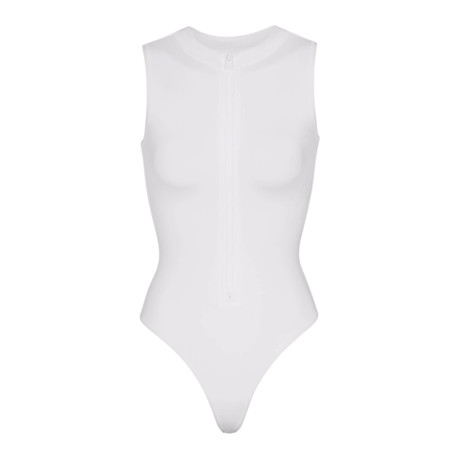 SWIM ZIP FRONT SLEEVELESS ONE PIECE | MARBLE 1 SWIM ZIP FRONT SLEEVELESS ONE PIECE | MARBLE