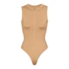 SWIM ZIP FRONT SLEEVELESS ONE PIECE | OCHRE
