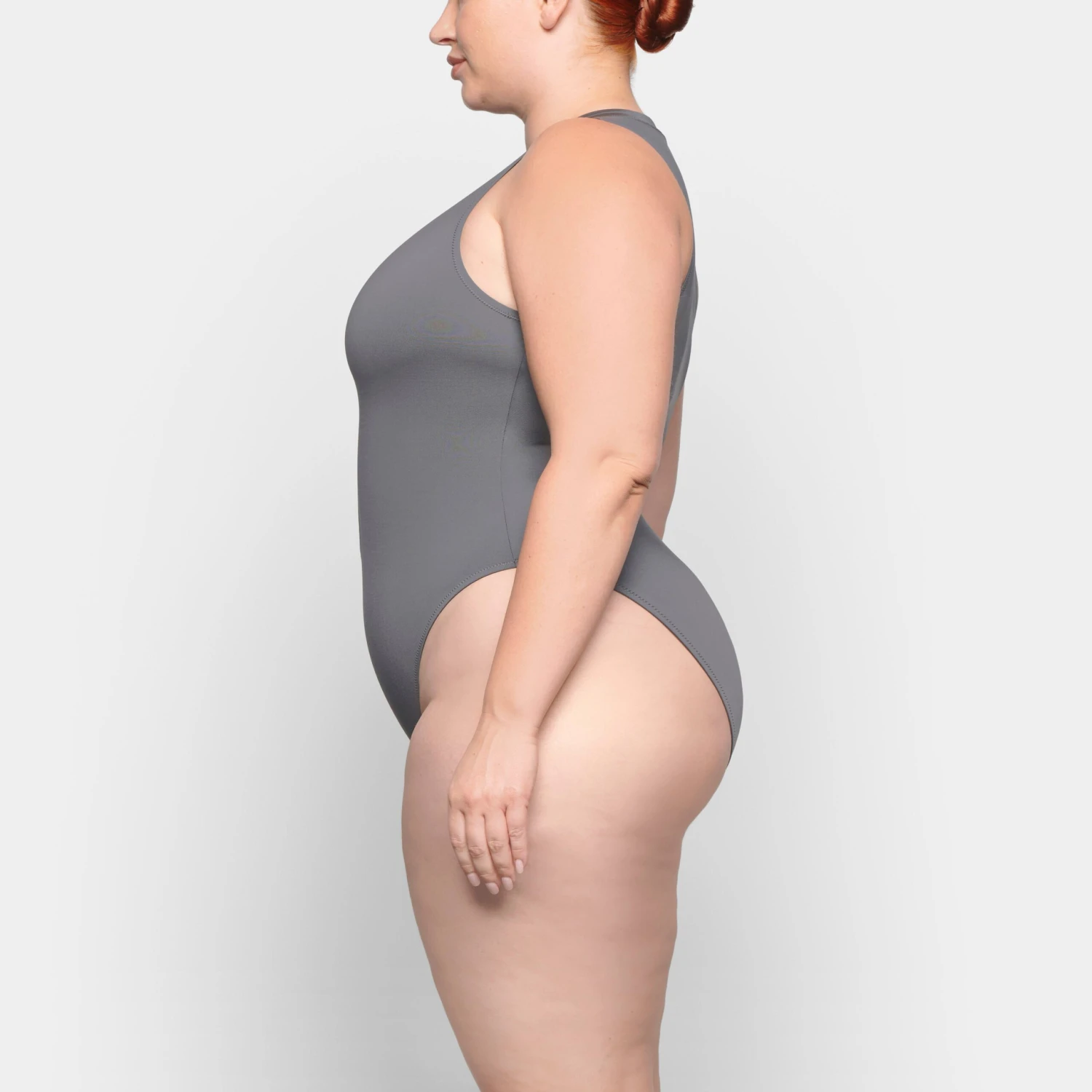 SWIM ZIP FRONT SLEEVELESS ONE PIECE | GUNMETAL 3 SWIM ZIP FRONT SLEEVELESS ONE PIECE | GUNMETAL - Image 3