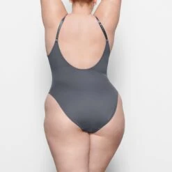 SWIM SCOOP NECK ONE PIECE | GUNMETAL -SWIM Sales Store SKIMS SWIM SW SNO 0044 MM GUN BK