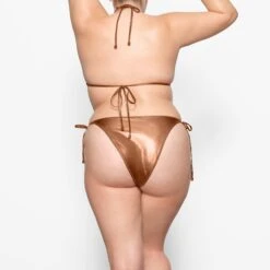 METALLIC SWIM DIPPED TIE BOTTOMS | PENNY 8 METALLIC SWIM DIPPED TIE BOTTOMS | PENNY -SWIM Sales Store SKIMS SWIM SW TBM 0067 EB PNY 0022