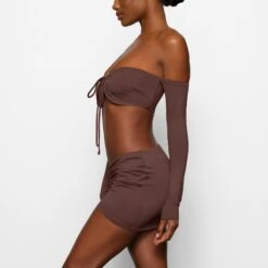 SWIM LONG SLEEVE BIKINI TOP | COCOA -SWIM Sales Store SKIMS SWIM SW TP LSL 2791 CB COA 0008 SD