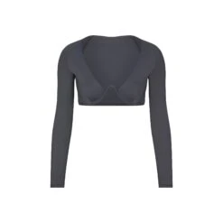 SWIM LONG SLEEVE UNDERWIRE TOP | GUNMETAL