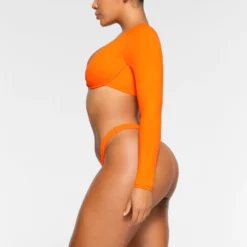 SWIM LONG SLEEVE UNDERWIRE TOP | ORANGE -SWIM Sales Store SKIMS SWIM TP LSL 2790 OA ORG 0009 SD