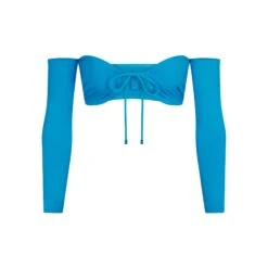 SWIM LONG SLEEVE BIKINI TOP | TURQUOISE