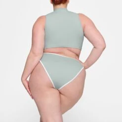 ZIP-UP SWIM MOCK NECK TOP | PACIFIC -SWIM Sales Store SKIMS SWIM TP TNK 3007 HC PAC 0019 BK